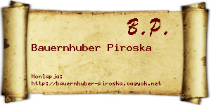 Bauernhuber Piroska névjegykártya