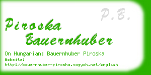 piroska bauernhuber business card